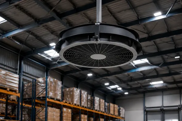 Déstratificateur d’air en entrepôt logistique